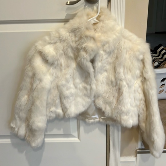 Coat/ Jacket Rabbit fur lined size Large but fits S& M in excellent condition - Picture 3 of 5